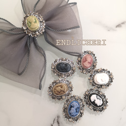 アンティークカメオ センターパーツ カボション ビジュ 同色2個セット