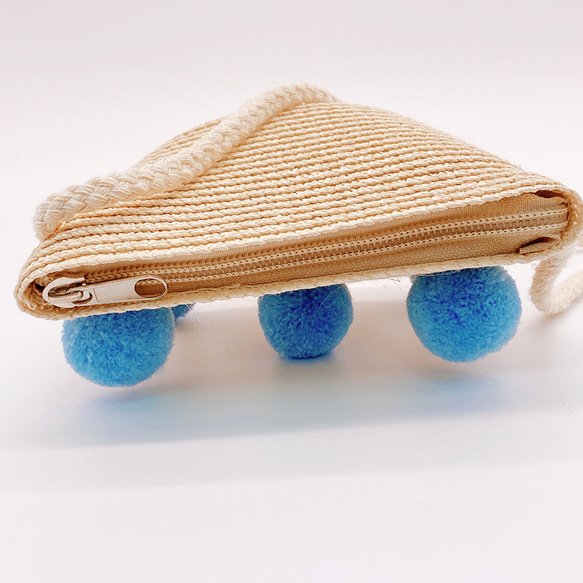 かごバッグ ショルダー 手作りハンドバッグ 玉玉ビーチバッグ サマー かわいい ホリデー旅行 編みバッグ 4枚目の画像