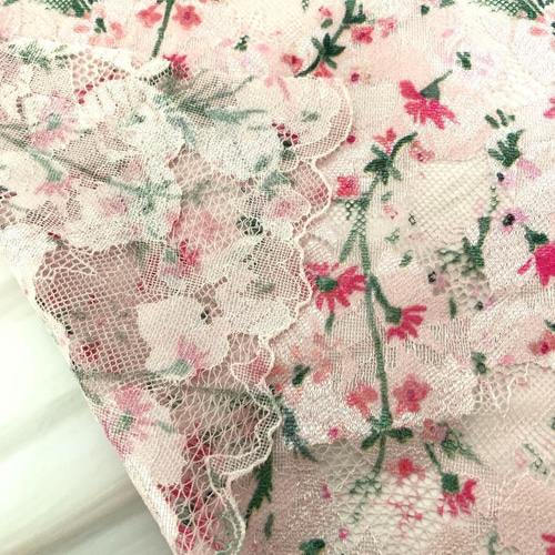 ピンク系☆レース01 生地 布 素材 輸入生地 インポート ハンドメイド 