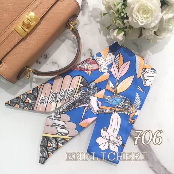 【SALE 】リボンスカーフ　バッグスカーフ　バッグチャーム25枚×2 リボンスカーフ バッグチャーム 23# スカーフ・バンダナ