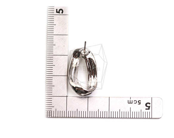 ERG-2440-R【2個入り】オーバルピアス/ Oval Post Earring/14mm X 24mm 5枚目の画像