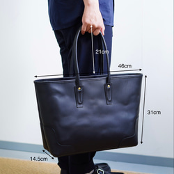 ビジネスバッグ A4 ブラック トートバッグ 革鞄 レザーバッグ メンズ レディース 12枚目の画像