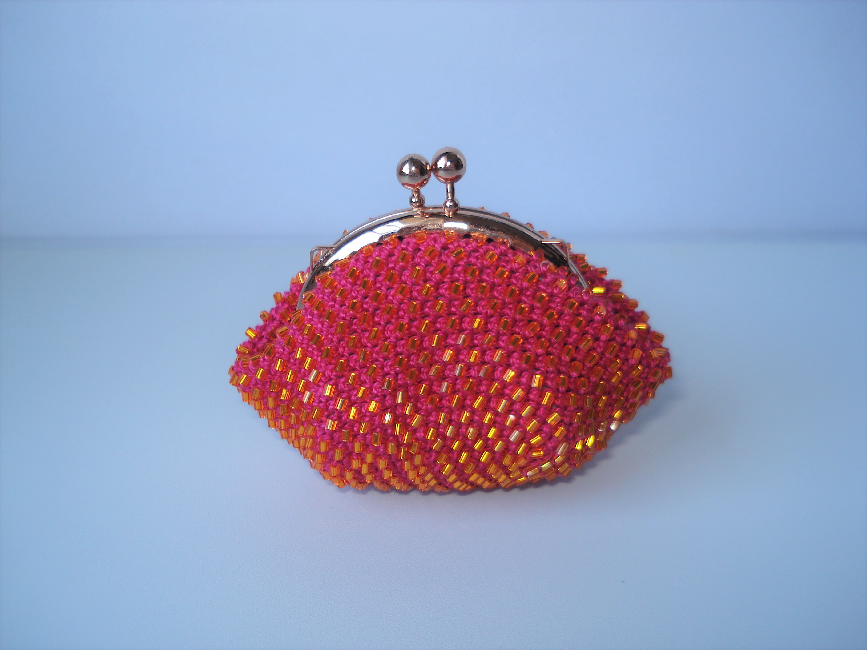 Beaded Purse 色遊び (S) --Pink x Orange-- C
