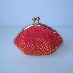 Beaded Purse 色遊び (S) --Pink x Orange-- C 1枚目の画像