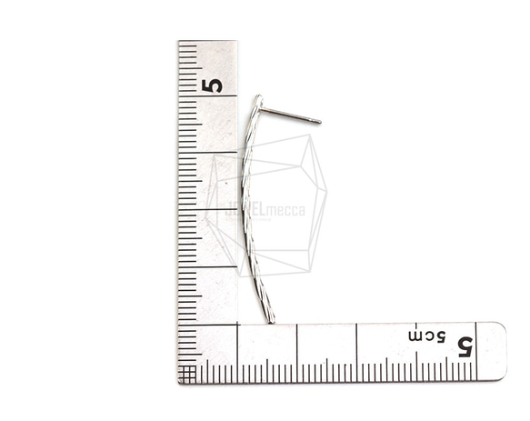 ERG-2445-R [2件] 曲線棒耳環/3.9mmX25mm 第5張的照片