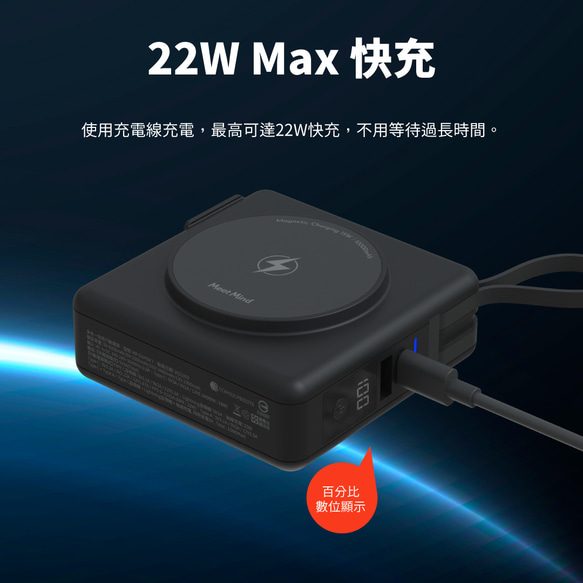 (予約注文) 最初のデュアル バージョン Meet Mind 22W オールインワン高速充電パワーバンク - 10000mAh 8枚目の画像