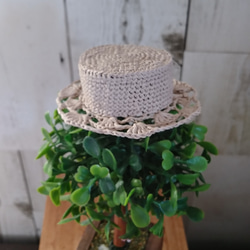 ぽんちょ様専用　頭囲34.5cm&36cmドール用　リボン無しカンカン帽子　2点セット 3枚目の画像