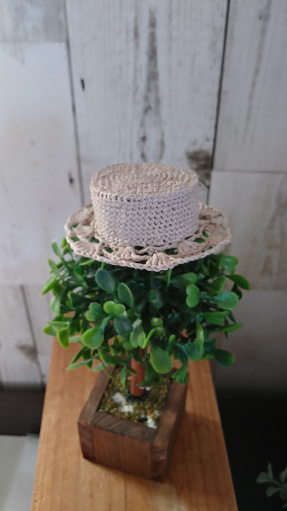 ぽんちょ様専用　頭囲34.5cm&36cmドール用　リボン無しカンカン帽子　2点セット 3枚目の画像