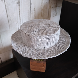 ぽんちょ様専用　頭囲34.5cm&36cmドール用　リボン無しカンカン帽子　2点セット 8枚目の画像