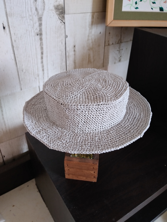 ぽんちょ様専用　頭囲34.5cm&36cmドール用　リボン無しカンカン帽子　2点セット 8枚目の画像