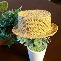 ぽんちょ様専用　頭囲34.5cm&36cmドール用　リボン無しカンカン帽子　2点セット 2枚目の画像