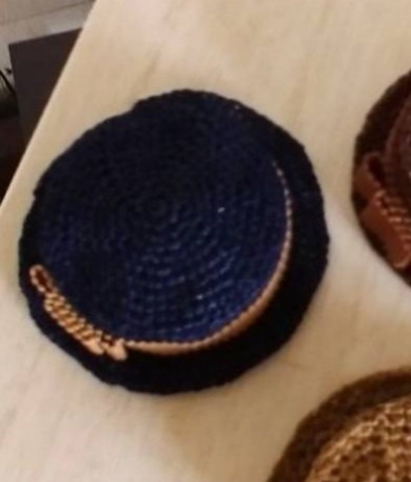 ぽんちょ様専用　頭囲34.5cm&36cmドール用　リボン無しカンカン帽子　2点セット 7枚目の画像