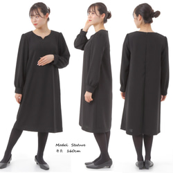 Lサイズ　セール 喪服 ワンピース ひざ下丈 マタニティ 礼服 ブラックフォーマル   132800-L 2枚目の画像