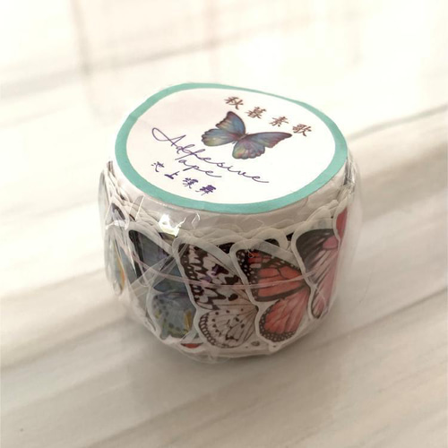 海外マスキングテープ 4＋1つセット 花 1枚ずつ剥がせる 2cm幅 200枚