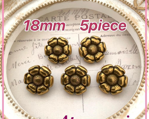 花の形状の金属製ボタン BLAZE メタル ボタン 9mm 12mm ミニ フラワー ゴールド ホワイト