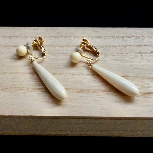 ☆本象牙イヤリング ※A-68 イヤリング・ノンホールピアス 石橋象牙店