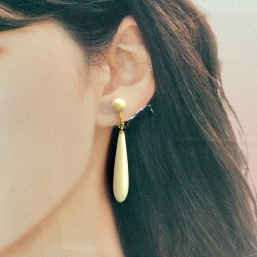 ☆本象牙イヤリング ※A-68 イヤリング・ノンホールピアス 石橋象牙店