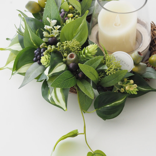 フラワー・リース rie ROSE'RIE Green Wreath アートフラワー ROSE'RIE 通販 16189345