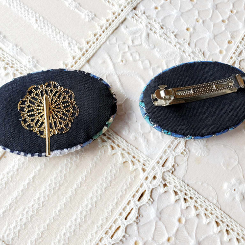 ハンドメイド 刺繍 くるみボタン 虫とり ブローチ ストラップ