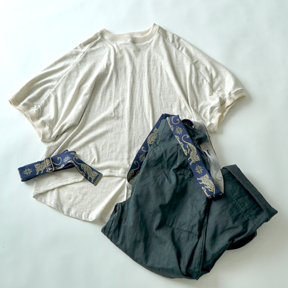 【福袋】蝙蝠袖T卹/本色+2way寬幅工裝褲/黑色 第4張的照片