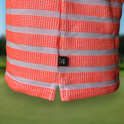 蛍光ポコポコ立体ジャカードボーダー　レディースゴルフシャツ　ハイネック　モックネック　ゴルフウェア 8枚目の画像