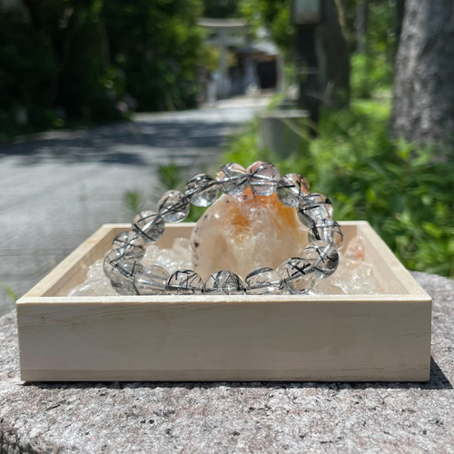 ☆一点物☆実は人気です♪ブラックトルマリンインクォーツブレスレット