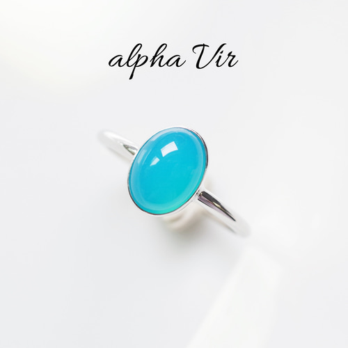 シーブルーカルセドニーのリング 指輪・リング alpha Vir 通販