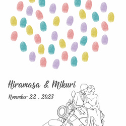 「バイクにのって」ウェディングツリー  結婚証明書　ウェルカムスタンプボード　説明書付き 6枚目の画像