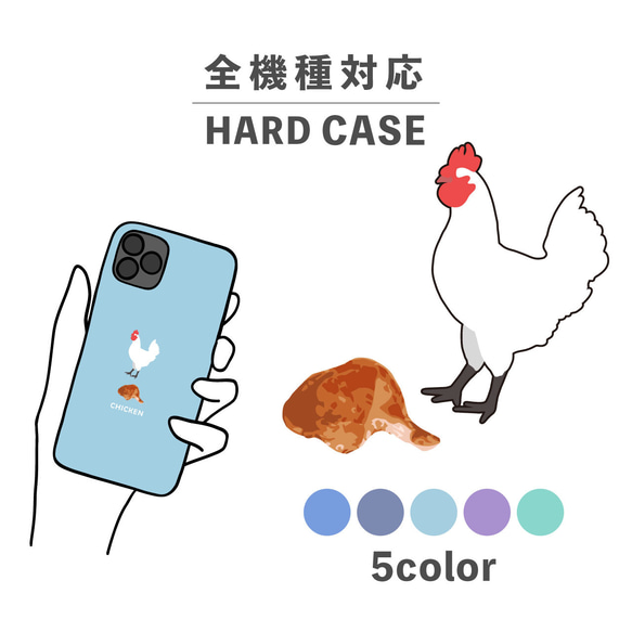 お肉シリーズ 動物 チキン 肉 鶏 鶏肉 全機種対応スマホケース 背面型 ハードケース NLFT-HARD-00s 1枚目の画像