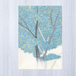 ポストカード《青緑の木》 樹木 【複製画】 1枚目の画像