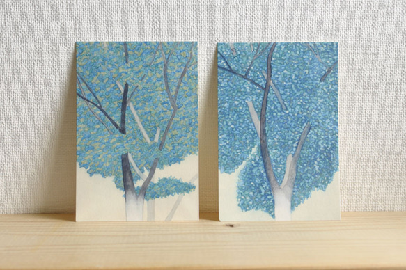 ポストカード《青緑の木》 樹木 【複製画】 3枚目の画像