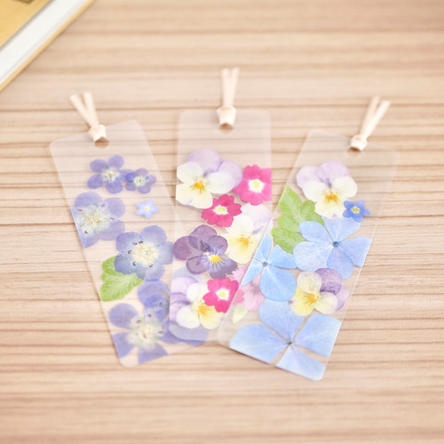 ハンドメイド ブックマーカー 栞 しおり «No.317» レジン 押し花