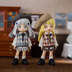 オビツ11 ロンドン学風セット 1/12ドール服 ドールウェア gsc OB11 可愛い 6種類 ズボン追加可能 3枚目の画像