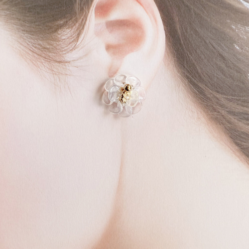 フラワーピアス/イヤリング(クリア) ピアス（スタッド・一粒