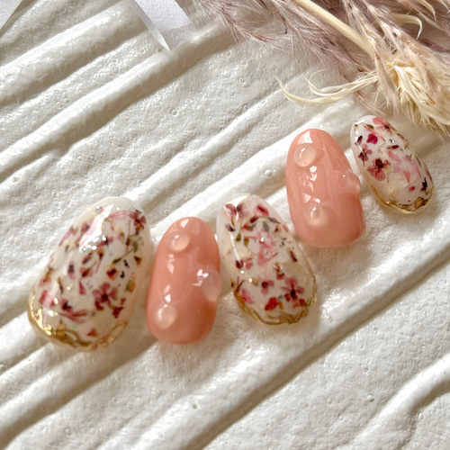 ネイルチップ 押し花 しずくネイル #01 ネイルチップ（つけ爪