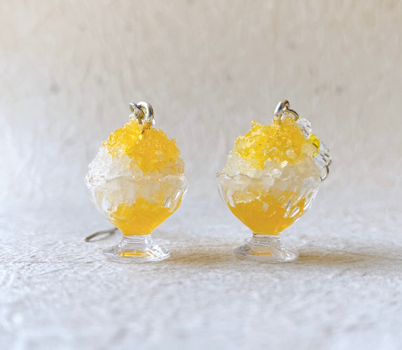 ♡涼しさ全開！ひんやりかき氷ピアス♡Fully cool! Cool shaved ice earrings 5枚目の画像