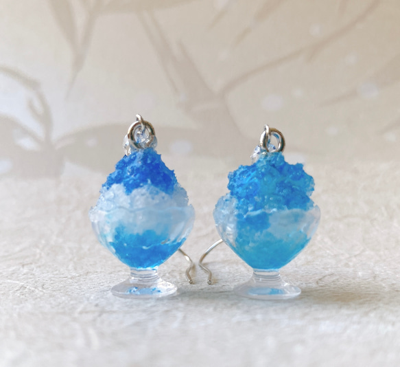 ♡涼しさ全開！ひんやりかき氷ピアス♡Fully cool! Cool shaved ice earrings 6枚目の画像