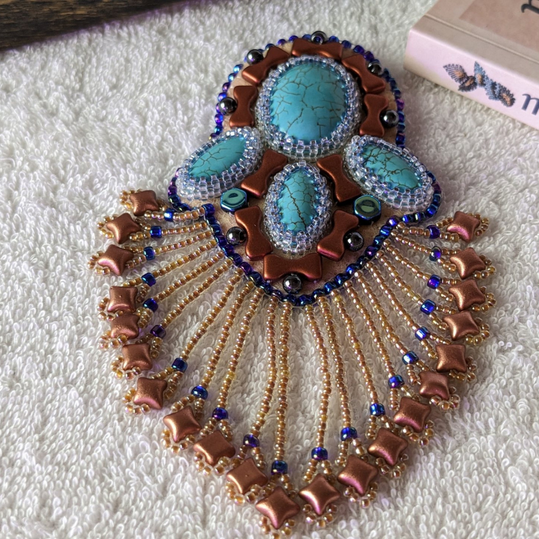 ブローチ　ターコイズ 11,400円