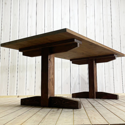 1台限定 送料無料 幅140㎝ ソファダイニングテーブル 無垢材 ダイニングテーブル 食卓 机 ダイニング 4枚目の画像