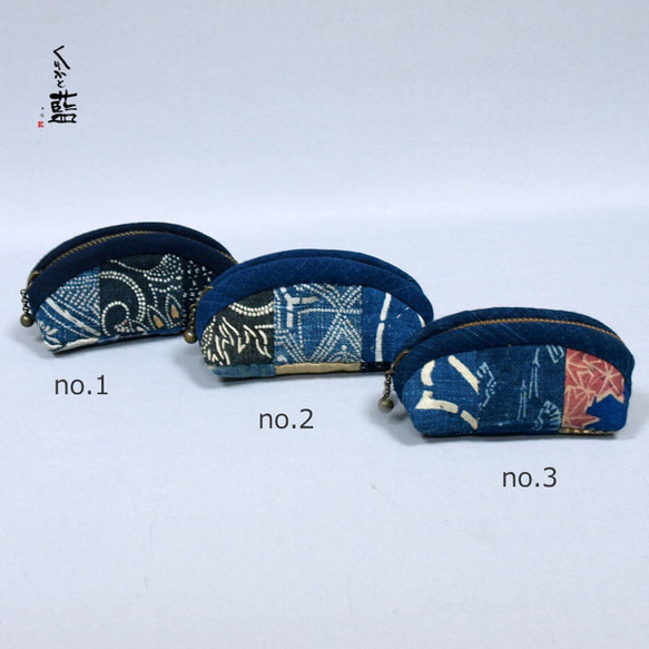 ミニパース　型染め　絣　古布　1個　s2153 4枚目の画像
