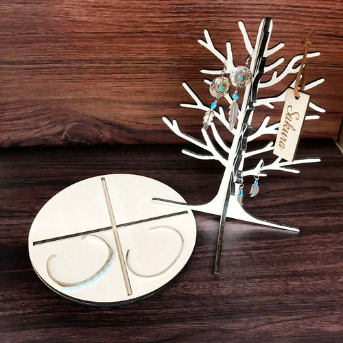 アクセサリースタンド アクセサリー ツリー 高さ20cm 木製 【Koral