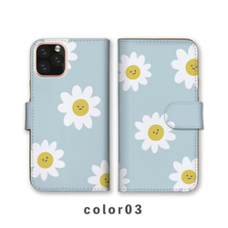 Flower Flower Smile Yuru Chara 智慧型手機保護殼，相容於所有型號筆記本卡片儲存 NLFT-BKCS 第5張的照片