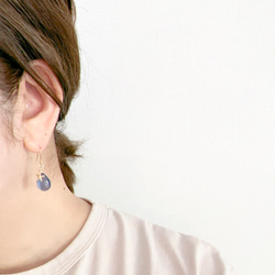 【14kgf】藍色螢石海洋耳環/耳環 第8張的照片
