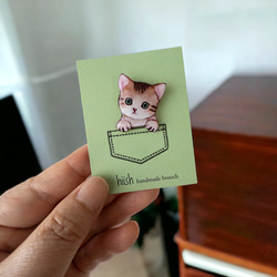 Baby猫のポケットブローチ（ブローチ/ピンバッジ） 6枚目の画像