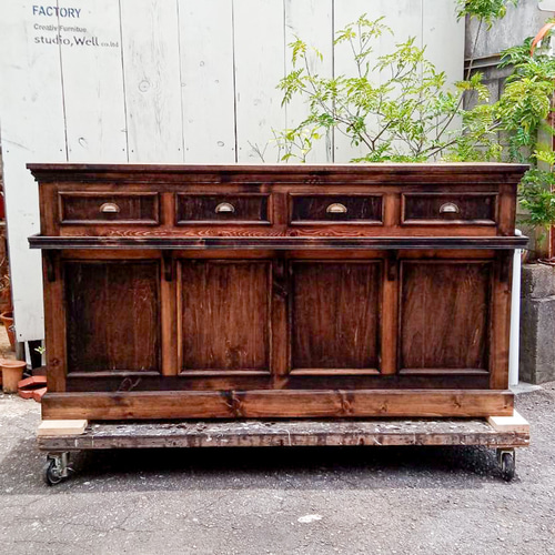 カフェレストラン向けレジカウンター（W1800アンティークブラウン 