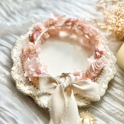 【送料無料】ベビーキッズ花冠　~pinkpink~  花かんむり　はなかんむり　子供用花冠　結婚式　誕生日　 4枚目の画像