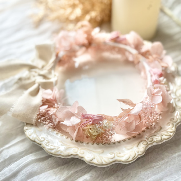 【送料無料】ベビーキッズ花冠　~pinkpink~  花かんむり　はなかんむり　子供用花冠　結婚式　誕生日　 3枚目の画像