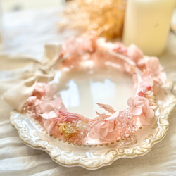 【送料無料】ベビーキッズ花冠　~pinkpink~  花かんむり　はなかんむり　子供用花冠　結婚式　誕生日　 1枚目の画像