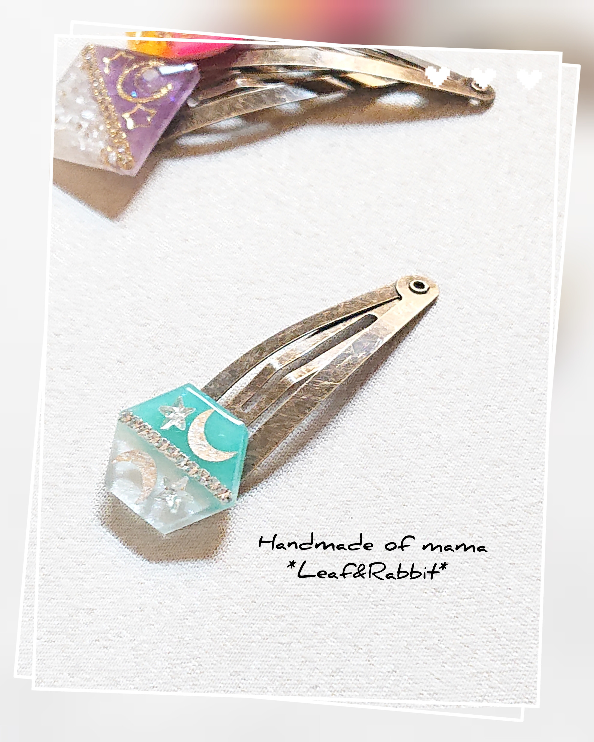 パンジー刺繍ヘアゴムパッチンピンセット☆ブルー パンジー刺繍ヘアゴムパッチンピンセット☆ブルー パンジーの