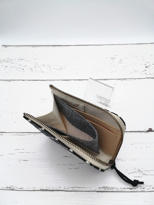コンパクト財布　ミニ財布  コンパクトＬ字ファスナー財布     軽い財布 5枚目の画像